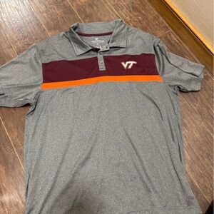 Colosseum Gray and Maroon Polo with Orange Accent